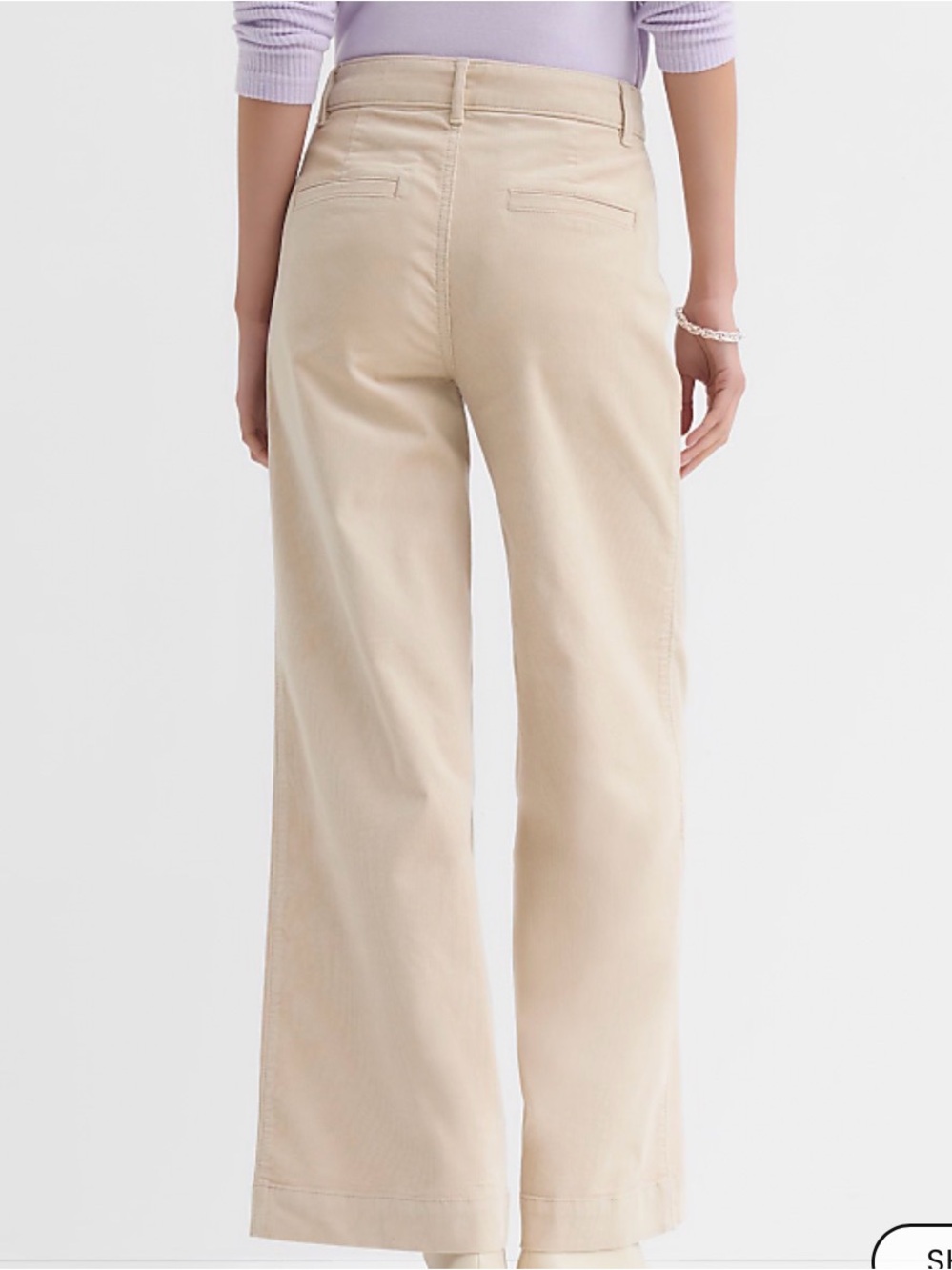 LOFT Palmer Wide Leg Twill Pants Cream Beige Size 12 EUC - Picture 2 of 8